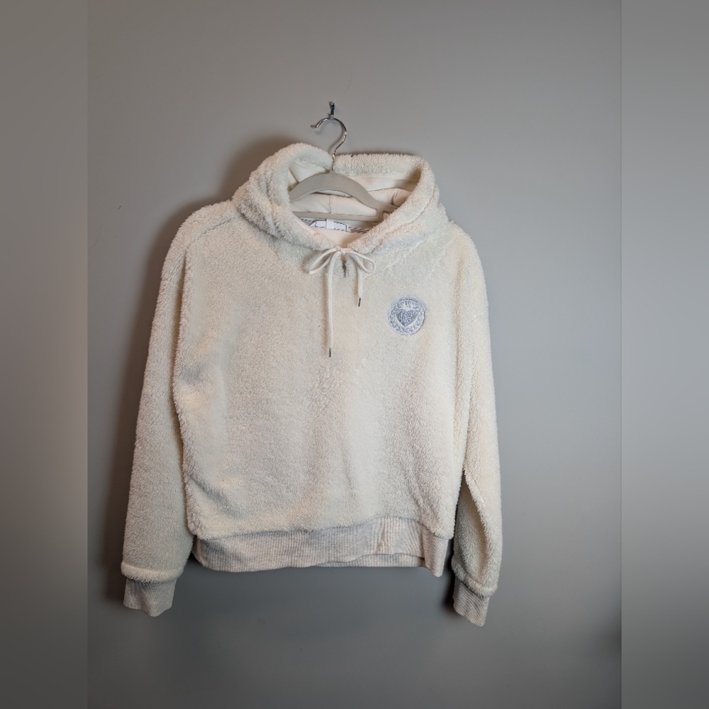 Victoria's Secret White Grain Fleeceβ Hoodie Sweater Sz M